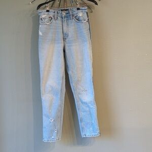 Abercrombie & Fitch Annie High Rise Girlfriend Jeans Zipper Size 25/0 Reg Grunge